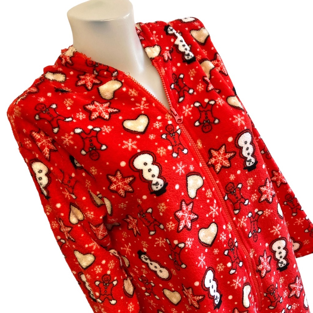 NYC underground adult Christmas pajama onesie one piece zip up hooded size L/XL - Picture 4 of 16